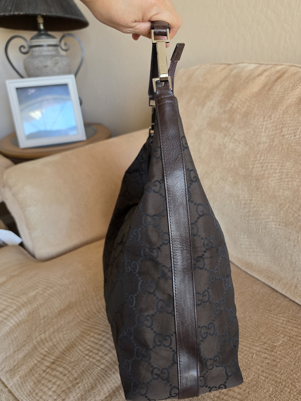 Gucci Black Monogram Hobo Bag - Picture 5 of 10